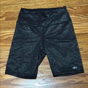 ALO Yoga Charcoal Sparkle Biker Shorts